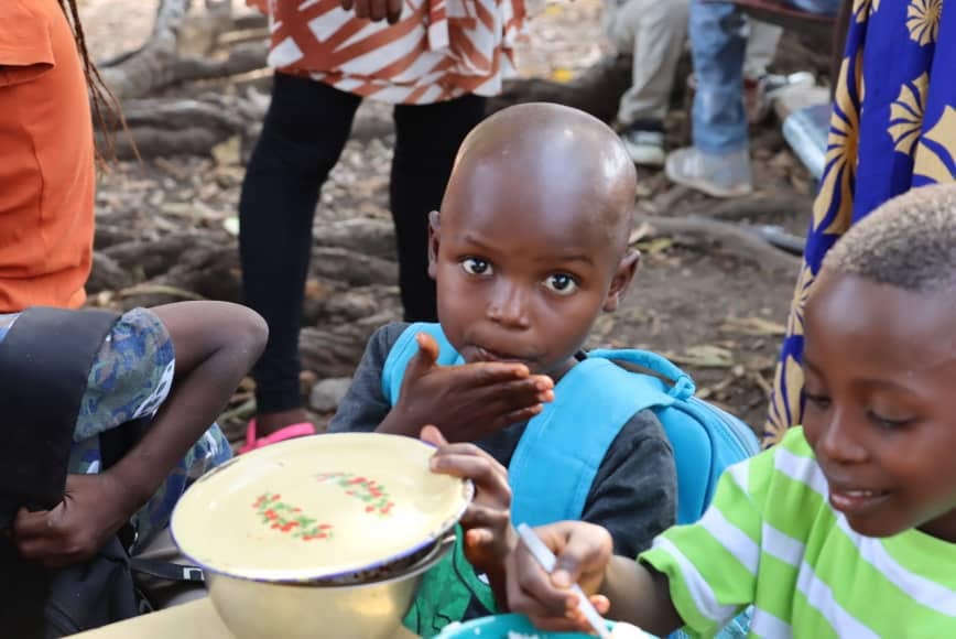 Children receiving a prepared meal